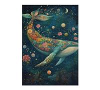 1000pcs(38x26cm) Rompecabezas para Adolescentes Whale with Flowers in Space-1 Rompecabezas para Adultos Juegos Familiares Corte De Precisión Reducción del Estrés Regalos 1000pcs(38x26cm)