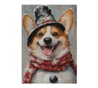 1000pcs(38x26cm) Rompecabezas para Adolescentes Winter Corgi with Snow Hat Rompecabezas para Adolescentes Juegos Relajantes Análisis Y Lógica Regalos para Amigos Y Familiares 1000pcs(38x26cm)