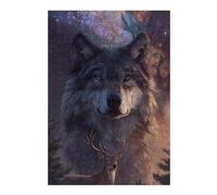 1000pcs(38x26cm) Rompecabezas para Adolescentes Wolf and Deer in Space Rompecabezas para Adultos Juguetes DIY Arte De Pared Cumpleaños Y Navidad 1000pcs(38x26cm)