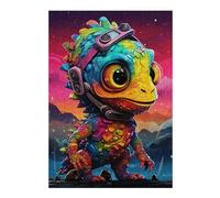 1000pcs(38x26cm) Rompecabezas para Adultos Colorful Lizard with Futuristic Gear Rompecabezas para Adultos Juguetes Antiestrés Análisis Y Lógica Difícil Y Desafiante 1000pcs(38x26cm)