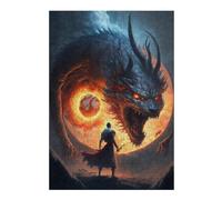 1000pcs(38x26cm) Rompecabezas para Adultos Dragon Vs. Warrior Epic Fantasy Battle Rompecabezas para Adultos Juguetes De Bricolaje Regalos para Mujeres Difíciles Y Desafiantes 1000pcs(38x26cm)