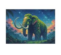 1000pcs(38x26cm) Rompecabezas para Adultos Leafy Mammoth in A Tropical Landscape Juego De Rompecabezas para Adultos: Regalos para Mujeres Interacción Entre Padres E Hijos 1000pcs(38x26cm)