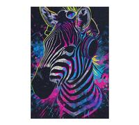 1000pcs(38x26cm) Rompecabezas para Adultos Neon Zebra Headphones Art Print Rompecabezas para Adultos Juego Práctico Que Mejora La Memoria Regalos De Cumpleaños Y Únicos 1000pcs(38x26cm)