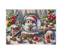 1000pcs(38x26cm) Rompecabezas para Adultos Regalos De Rompecabezas Christmas Hamster with Holly Rompecabezas DIY Juguetes Una Obra De Arte Regalos para Amigos Y Familiares 1000pcs(38x26cm)