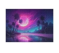 1000pcs(38x26cm) Rompecabezas para Adultos Regalos De Rompecabezas Synthwave Palms Paradise Rompecabezas DIY Juguetes Una Obra De Arte Regalos para Amigos Y Familiares 1000pcs(38x26cm)