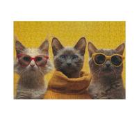 1000pcs(38x26cm) Rompecabezas para Adultos Regalos De Rompecabezas Three Cats Funny Animals Rompecabezas para Adultos Juegos Familiares Decoración Desafío Educativo 1000pcs(38x26cm)