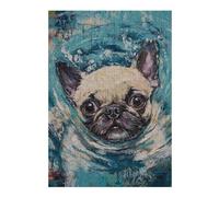 1000pcs(38x26cm) S Rompecabezas para Adolescentes French Bulldog in Water Painting Rompecabezas para Adultos Juego De Ingenio Análisis Y Lógica Regalos De Cumpleaños Y Únicos 1000pcs(38x26cm) S