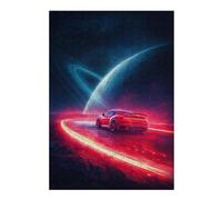 1000pcs(38x26cm) S Rompecabezas para Adolescentes Galactic Speed Red Sports Car in Space Rompecabezas para Adultos Juego Familiar Análisis Y Lógica Juego Desafiante Regalos