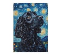 1000pcs(38x26cm) S Rompecabezas para Adolescentes Starry Night Cocker Spaniel Art Print Rompecabezas para Adultos Juegos Familiares Corte De Precisión Reducción del Estrés Regalos 1000pcs(38x26cm) S