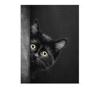 1000pcs(52x38cm) Rompecabezas Curious Black Kitten Peeking Rompecabezas para Adultos Juguete Decoración De Pared para Diversión Familiar Cumpleaños Y Navidad 1000pcs(52x38cm)