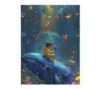 1000pcs(52x38cm) Rompecabezas De Piezas para Adolescentes Whale, Child, Rainbow, Butterflies, Flowers Rompecabezas Juegos Relajantes Desafío Difícil Regalo De Cumpleaños, Regalos, 1000pcs(52x38cm)