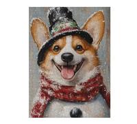 1000pcs(52x38cm) Rompecabezas De Piezas para Adolescentes Winter Corgi with Snow Hat Rompecabezas Juegos Relajantes Desafío Difícil Regalo De Cumpleaños, Regalos, 1000pcs(52x38cm)
