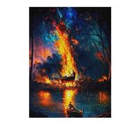 1000pcs(52x38cm) Rompecabezas Magical Forest Fire Scene Rompecabezas para Adultos Juguete Decoración De Pared para Diversión Familiar Cumpleaños Y Navidad 1000pcs(52x38cm)