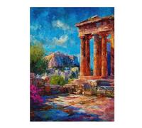 1000pcs(52x38cm) Rompecabezas para Adolescentes Acropolis of Athens Painting Rompecabezas para Adultos Juegos Familiares Corte De Precisión Reducción del Estrés Regalos 1000pcs(52x38cm)