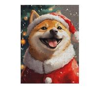 1000pcs(52x38cm) Rompecabezas para Adolescentes Christmas Shiba Inu Dog Art Print Rompecabezas para Adultos Juego De Ingenio Análisis Y Lógica Regalos De Cumpleaños Y Únicos 1000pcs(52x38cm)