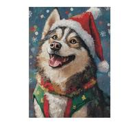 1000pcs(52x38cm) Rompecabezas para Adolescentes Christmas Siberian Husky Art Print Rompecabezas para Adolescentes Juegos Relajantes Análisis Y Lógica Regalos para Amigos Y Familiares 1000pcs(52x38cm)