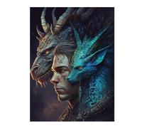 1000pcs(52x38cm) Rompecabezas para Adolescentes Dragon Warrior Fantasy Artwork Rompecabezas para Adultos: Análisis Práctico del Juego Y Lógica. Regalo De Cumpleaños, Regalos, 1000pcs(52x38cm)
