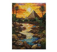 1000pcs(52x38cm) Rompecabezas para Adolescentes Egyptian Sunset Mosaic Art Rompecabezas para Adolescentes Juegos Relajantes Análisis Y Lógica Regalos para Amigos Y Familiares 1000pcs(52x38cm)