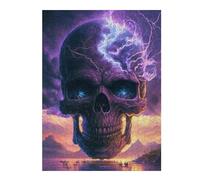 1000pcs(52x38cm) Rompecabezas para Adolescentes Electric Storm Skull Artwork Rompecabezas para Adultos Juegos Relajantes Análisis Y Lógica Cumpleaños Y Navidad 1000pcs(52x38cm)