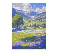 1000pcs(52x38cm) Rompecabezas para Adolescentes Floral Valley with Mountains Rompecabezas para Adultos Juegos Relajantes Mejora La Memoria Cumpleaños 1000pcs(52x38cm)