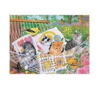 1000pcs(52x38cm) Rompecabezas para Adolescentes Garden Cats & Birds Scene Rompecabezas para Adultos: Un Juego Práctico, Divertido Y con Un Toque De Humor, Un Reto Educativo 1000pcs(52x38cm)