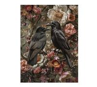 1000pcs(52x38cm) Rompecabezas Para Adolescentes Gothic Black Raven Floral Art Print Rompecabezas Para Adolescentes Juegos Relajantes Análisis Y Lógica Regalos Para Amigos Y Familiares 1000pcs(52x38cm)