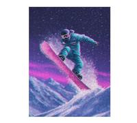 1000pcs(52x38cm) Rompecabezas para Adolescentes Neon Snowboarder in Action Rompecabezas para Adultos: Análisis Práctico del Juego Y Lógica. Regalo De Cumpleaños, Regalos, 1000pcs(52x38cm)