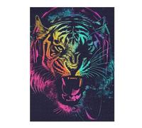 1000pcs(52x38cm) Rompecabezas para Adolescentes Neon Tiger Headphones Art Print -2 Rompecabezas para Adultos Juguetes Antiestrés Carrera De Velocidad Manual Desafío Educativo 1000pcs(52x38cm)
