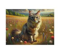 1000pcs(52x38cm) Rompecabezas para Adolescentes Painted Cat in Flower Field Rompecabezas para Adultos Juegos Relajantes Análisis Y Lógica Cumpleaños Y Navidad 1000pcs(52x38cm)