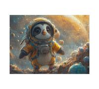 1000pcs(52x38cm) Rompecabezas para Adolescentes Penguin Astronaut in Space Rompecabezas para Adultos Juego Práctico Regalos para Aliviar El Estrés para Amigos Y Familiares 1000pcs(52x38cm)