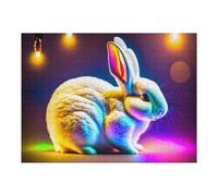 1000pcs(52x38cm) Rompecabezas para Adolescentes Rompecabezas Rainbow Rabbit Light Show Rompecabezas para Adultos Juguetes Antiestrés Desafío Difícil para Cumpleaños, Navidad 1000pcs(52x38cm)