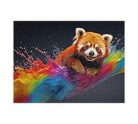 1000pcs(52x38cm) Rompecabezas para Adolescentes Rompecabezas Red Panda in Rainbow Splash Rompecabezas para Adultos Juguetes Antiestrés Desafío Difícil para Cumpleaños, Navidad 1000pcs(52x38cm)