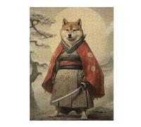 1000pcs(52x38cm) Rompecabezas para Adolescentes Shiba Inu The Samurai Rompecabezas para Adultos: Un Juego Práctico, Divertido Y con Un Toque De Humor, Un Reto Educativo 1000pcs(52x38cm)