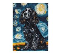 1000pcs(52x38cm) Rompecabezas para Adolescentes Starry Night Cocker Spaniel Art Print -4 Rompecabezas para Adultos Juegos Familiares Corte De Precisión Reducción del Estrés Regalos 1000pcs(52x38cm)