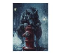 1000pcs(52x38cm) Rompecabezas para Adolescentes Werewolf Fire Hydrant Night Scene Rompecabezas para Adultos Juegos Familiares Corte De Precisión Reducción del Estrés Regalos 1000pcs(52x38cm)