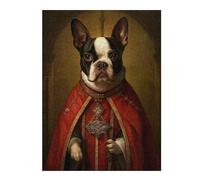 1000pcs(52x38cm) Rompecabezas para Adultos Boston Terrier The Pope Rompecabezas para Adultos Juegos Relajantes Decoración Perfecta Cumpleaños Y Navidad 1000pcs(52x38cm)