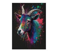 1000pcs(52x38cm) Rompecabezas para Adultos Colorful Goat Art Print-1 Rompecabezas para Adultos Juegos Divertidos Regalo De Cumpleaños Difícil Y Desafiante 1000pcs(52x38cm)