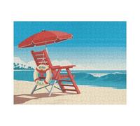 1000pcs(52x38cm) Rompecabezas para Adultos Miami Beach Lifeguard Chair Illustration Juego De Rompecabezas para Adultos: Regalos para Mujeres Interacción Entre Padres E Hijos 1000pcs(52x38cm)