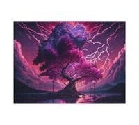 1000pcs(52x38cm) Rompecabezas para Adultos Purple Lightning Tree Landscape Rompecabezas para Adultos Juegos Relajantes Decoración Perfecta Cumpleaños Y Navidad 1000pcs(52x38cm)