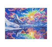 1000pcs(52x38cm) Rompecabezas para Adultos Rainbow Mountain Sunset Rompecabezas para Adultos Juguetes Antiestrés Ensamblaje De Patrones Interacción Entre Padres E Hijos 1000pcs(52x38cm)