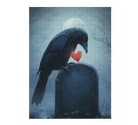 1000pcs(52x38cm) Rompecabezas para Adultos Raven with Heart on Grave Rompecabezas para Adultos Juguetes Antiestrés Análisis Y Lógica Difícil Y Desafiante 1000pcs(52x38cm)
