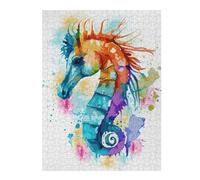 1000pcs(52x38cm) Rompecabezas para Adultos Regalos De Rompecabezas Watercolor Sea Horse Art Rompecabezas para Adultos Juegos Familiares Decoración Desafío Educativo 1000pcs(52x38cm)