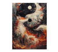 1000pcs(52x38cm) Rompecabezas para Adultos, Regalos The Fox Yin and Yang Rompecabezas para Adultos, Juegos Familiares, Regalo De Cumpleaños, Regalos, 1000pcs(52x38cm)