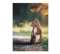 1000pcs(52x38cm) Rompecabezas para Adultos The Squirrel and Butterfly Rompecabezas para Adultos Juguetes Antiestrés Ensamblaje De Patrones Interacción Entre Padres E Hijos 1000pcs(52x38cm)