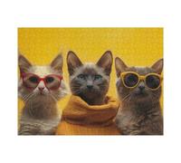 1000pcs(52x38cm) Rompecabezas para Adultos Three Cats Funny Animals Rompecabezas para Adultos Juegos Relajantes Decoración Perfecta Cumpleaños Y Navidad 1000pcs(52x38cm)