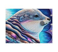 1000pcs(52x38cm) Rompecabezas para Adultos Whale Dreamscape Art Print Rompecabezas para Adultos Juguetes Antiestrés Ensamblaje De Patrones Interacción Entre Padres E Hijos 1000pcs(52x38cm)