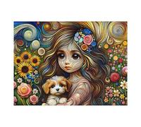 1000pcs(52x38cm) Rompecabezas para Adultos Y Adolescentes Colorful Floral Fantasy with Puppy Rompecabezas para Adultos: Un Juego Práctico. Una Obra De Arte 1000pcs(52x38cm)