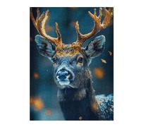 1000pcs(52x38cm) Rompecabezas para Adultos Y Adolescentes Snowy Deer Portrait Rompecabezas para Adultos: Un Juego Práctico. Una Obra De Arte 1000pcs(52x38cm)