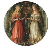 1000pcs (67.5x67.5cm) Adulto Estilo de Pintura al óleo Rompecabezas Mujeres Hombres Tablero De Madera Enclavamiento De Precisión Dos diosas en la Iglesia