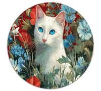 1000pcs (67.5x67.5cm) Adulto White Gato with Blue Eyes Rompecabezas Mujeres Hombres Tablero De Madera Enclavamiento De Precisión Russian Arte Popular